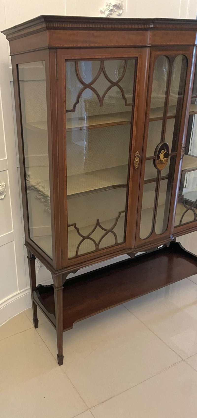 Antique Edwardian Superb Quality Inlaid Mahogany Display Cabinet - Image 4